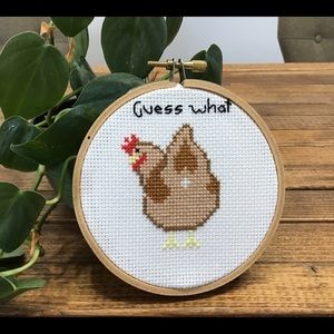 Funny!  “Guess what” Cross Stitch